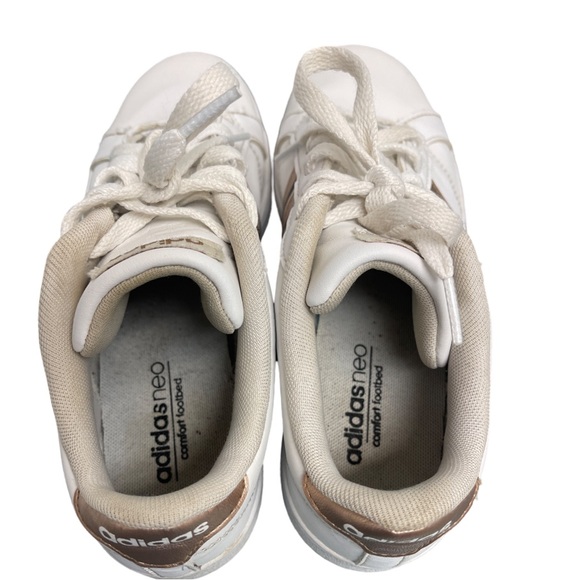 Adidas Neo Comfort Footbed Striped Sneakers Women’s 6 White - Picture 8 of 11
